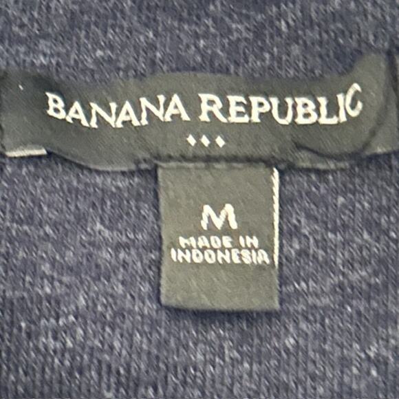 Banana Republic Heather Blue Men's Pullover Collared Sweatshirt, size Medium - Picture 3 of 4
